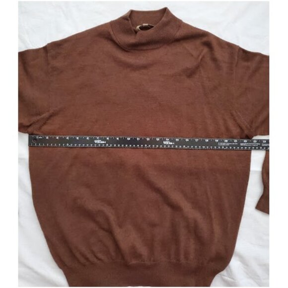 Peter Millar Brown Wool Silk Cashmere Mock-Neck Sweater Size M Old Money Layer - Picture 7 of 8